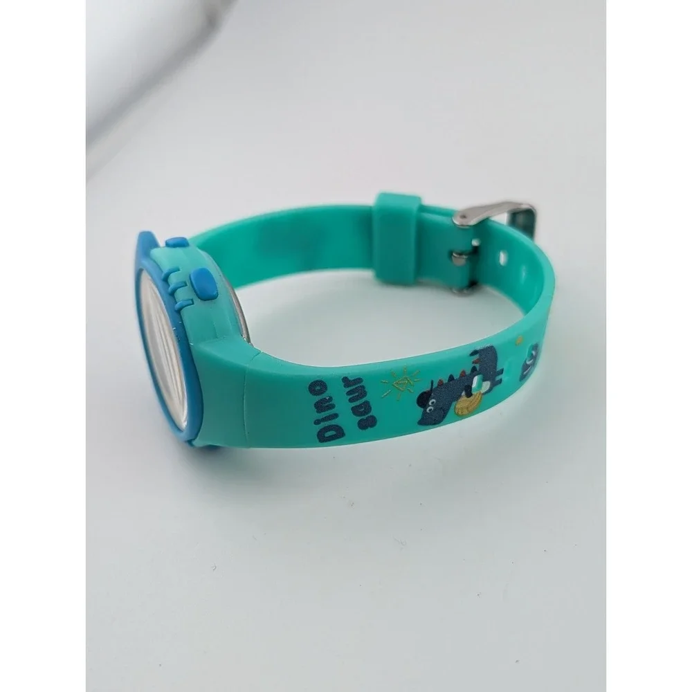 Juboos Kids Digital Dinosaur Watch Green/Blue Band Light Up Dial- New Battery